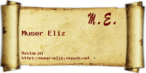 Muser Eliz névjegykártya